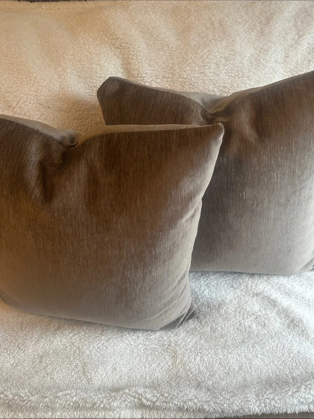 Set of 2 covers only Plush Brown Throw Pillows